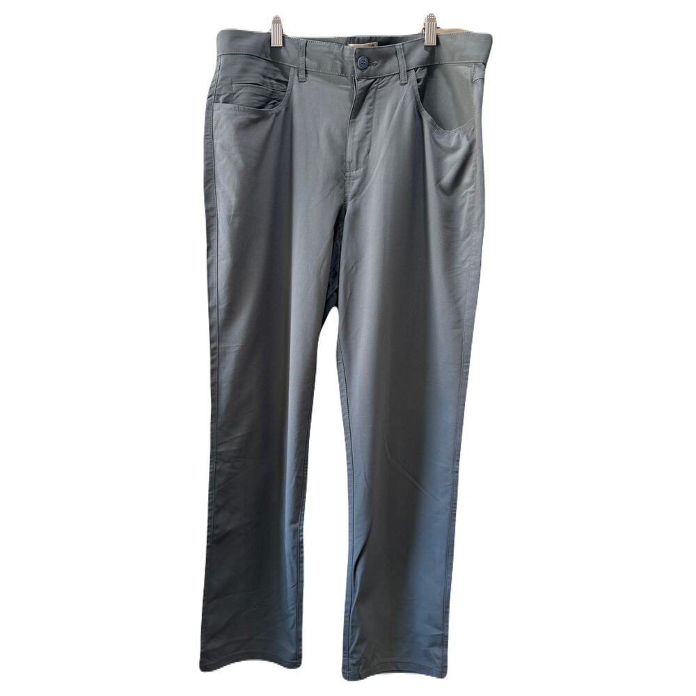 Task Mens Motion Pants Golf Travel Casual Gray Performance Stretch Fabric 34x30